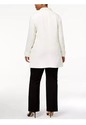 Tahari White Beaded Collar Cuffed Jacket-16W