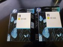 2 New Sealed Box Genuine OEM HP11 Yellow C4838A In