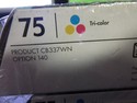 4 New Sealed Box Genuine OEM HP 75 Tri-Color InkJe