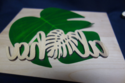 Laser Cut Wooden Aloha w/ Monstera Leaf Sign Wall 