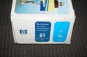 New Ugly Box Genuine OEM HP 81 DesignJet Cyan Dye 