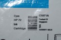 New No Box Genuine OEM HP 72 High Yield Cyan Ink C