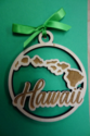 Hawaiian Islands Laser Cut & Etched Wooden Christm