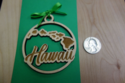 Hawaiian Islands Laser Cut & Etched Wooden Christm