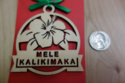 Laser Cut Mele Kalikimaka Hibiscus Flower Wood Chr