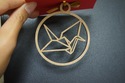 Laser Cut ORIGAMI CRANE Oriental Design Wooden Orn