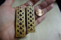 Solid Koa Wood Scales Design Dangling Earrings Ste