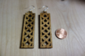 Solid Koa Wood Scales Design Dangling Earrings Ste