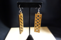 Solid Koa Wood Scales Design Dangling Earrings Ste