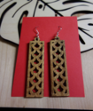 Solid Koa Wood Scales Design Dangling Earrings Ste