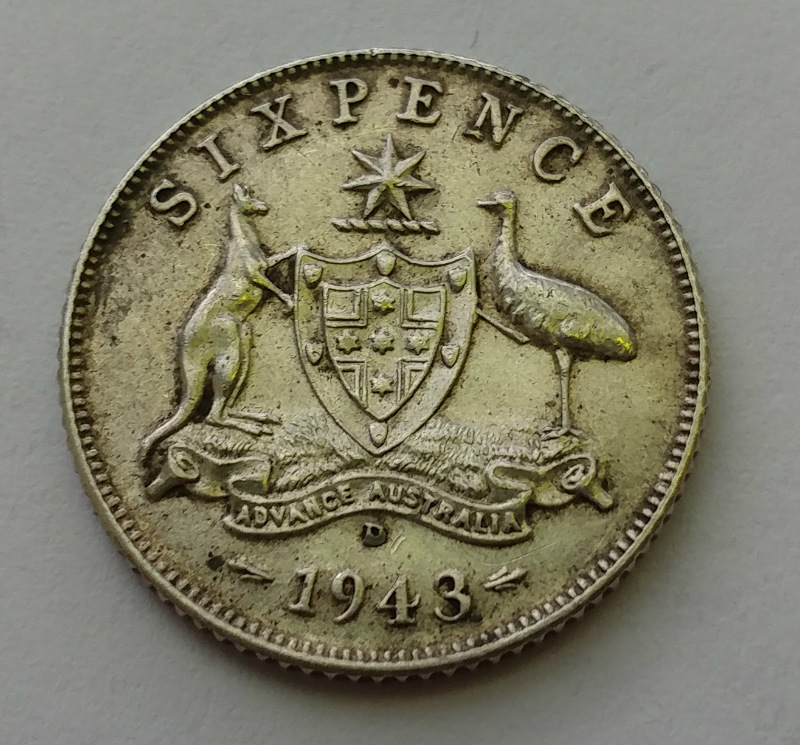 1943-D Australia .925 Silver 6 Six Pence Coin | eBay