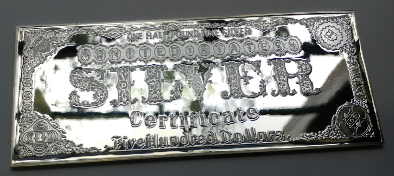 1997 $500 Silver Certificate One Half Pound 8 Troy Ounces Of Pure .999 ...