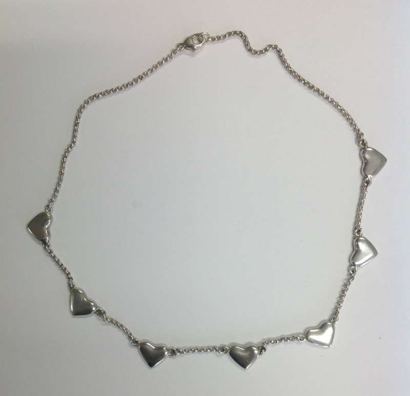 ladies long silver necklace