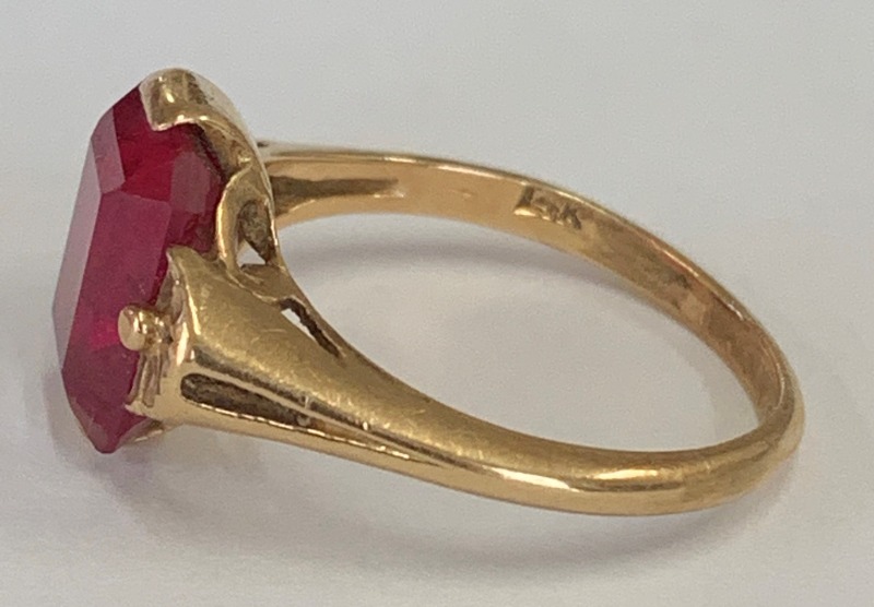 Estate Jewelry Ladies Ruby Ring 14K Yellow Gold Size 6.5 | eBay