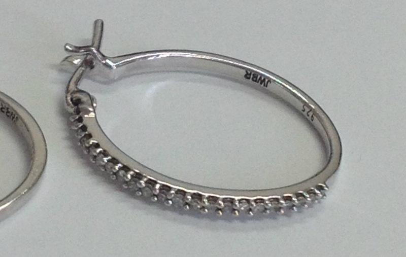 Estate Jewelry JWBR .25 CTW REAL DIAMOND Earrings .925 Sterling Silver