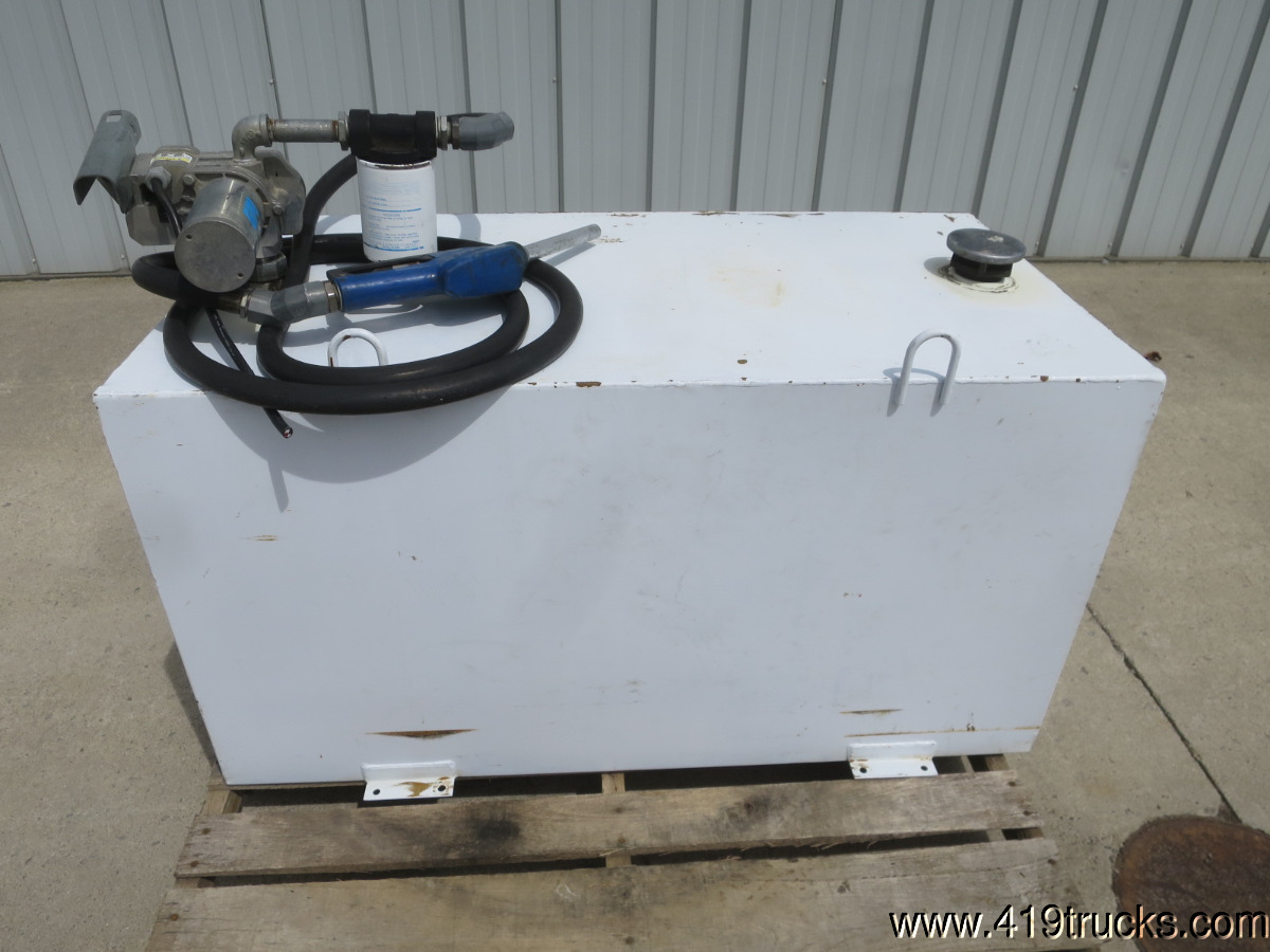 STEEL DIESEL FUEL TANK BED AUXILIARY 100 GALLON WITH GSI 12 VOLT PUMP ...