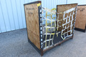 Box truck fork lift cargo bins with straps shippin