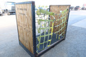 Box truck fork lift cargo bins with straps shippin