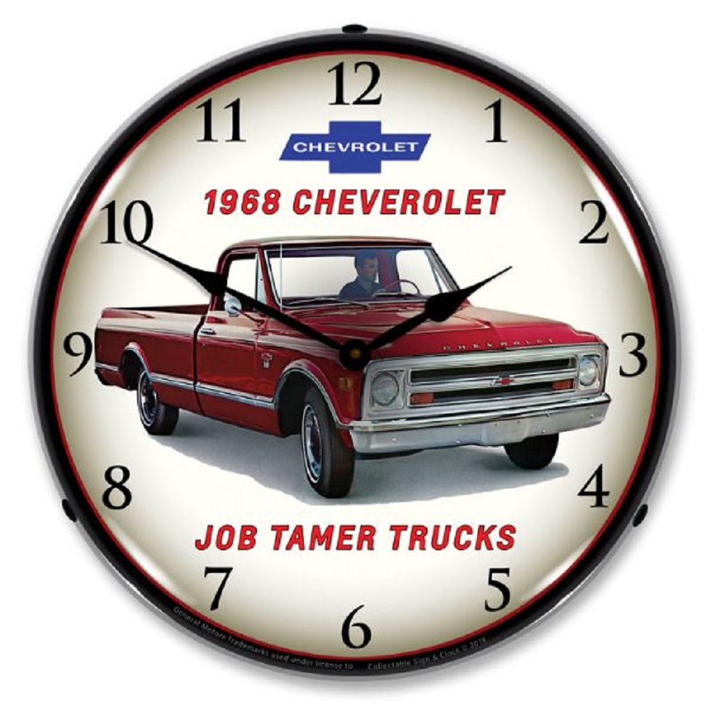 Decorate With Daria TRUCK 1968 RED PICKUP CHEVROLET WALL CLOCK 14