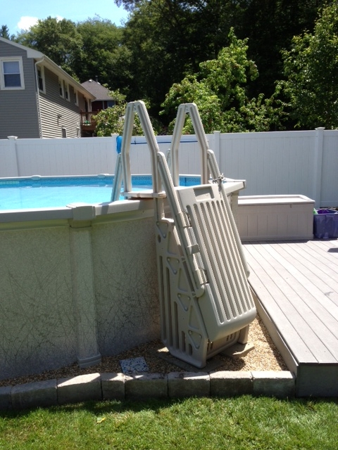 above ground pool ladder with locking gate