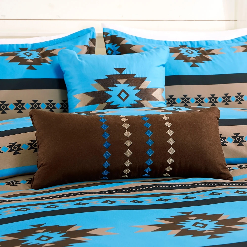 Decorate With Daria KING COMFORTER 7 Pc SET Turquoise Tan