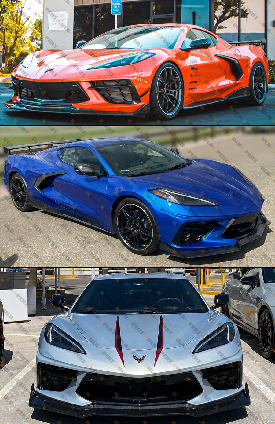 For 20-25 Corvette C8 Z51 Stingray Real Carbon Fiber Front Bumper