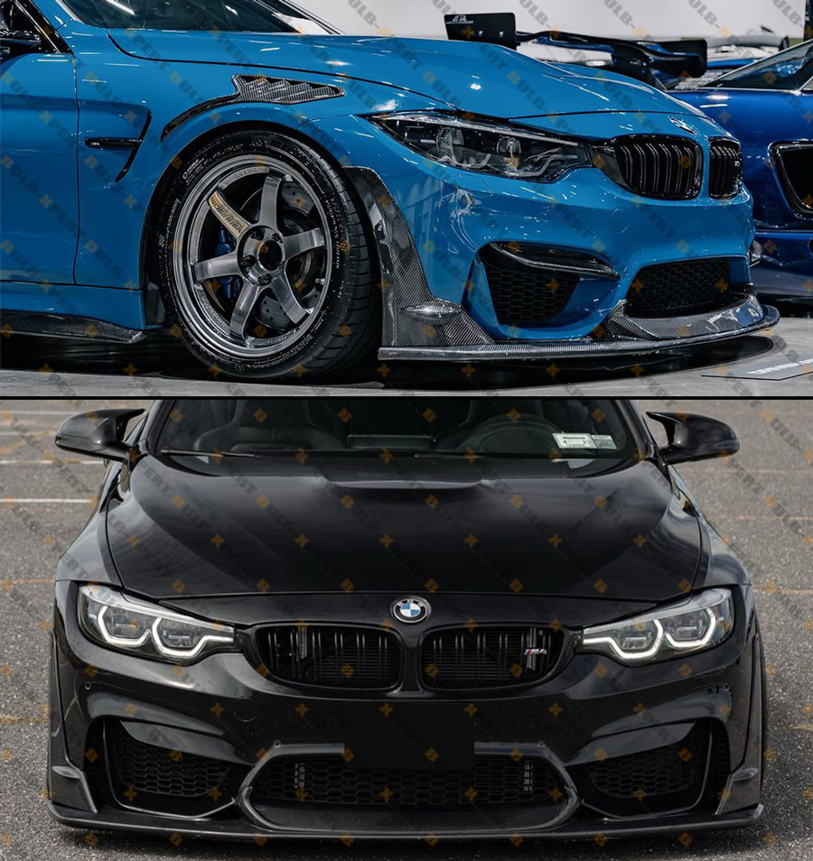LPT Style Carbon Fiber Front Bumper Lip Splitter Kit For BMW F80 M3 / F82 F83 M4 2015-2019
