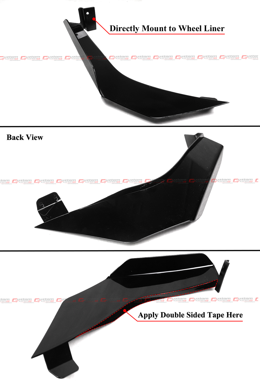 For 20-25 Corvette C8 Z51 Z07 Style Gloss Black Front Bumper Lip