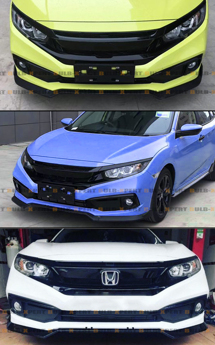 Body Kits Automotive For Honda Civic 10th Gen 2019 2020 Front Bumper Lip Spoiler Splitter Side