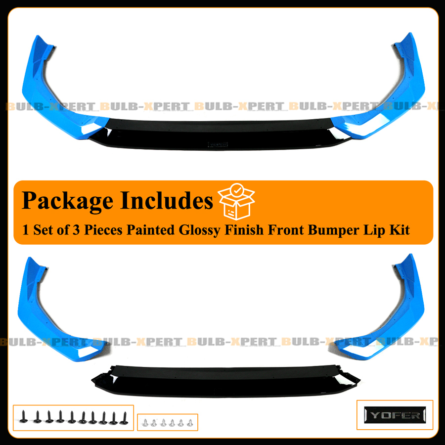 For 25-26 Honda Civic Yofer Boost Blue Black 2 Tone Front Bumper Lip Splitter For 25-26 Honda Civic Yofer Boost Blue Black 2 Tone Front Bumper Lip Splitter