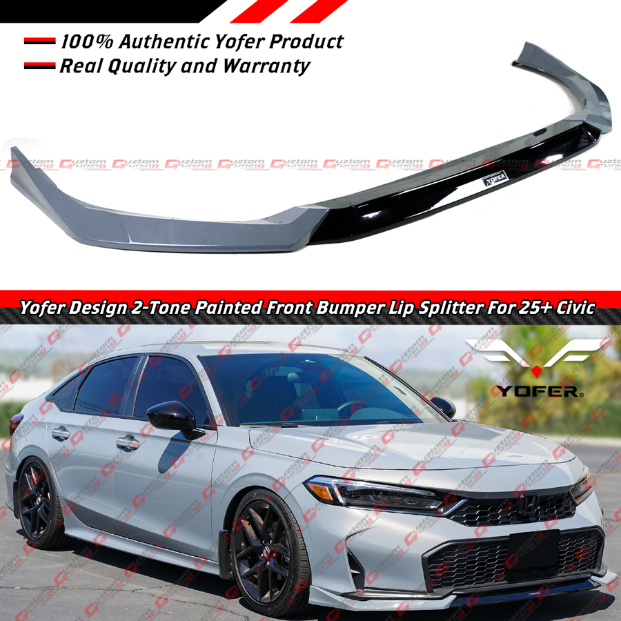 For 2025-26 Honda Civic Yofer Urban Gray Pearl 2-Tone Front Bumper