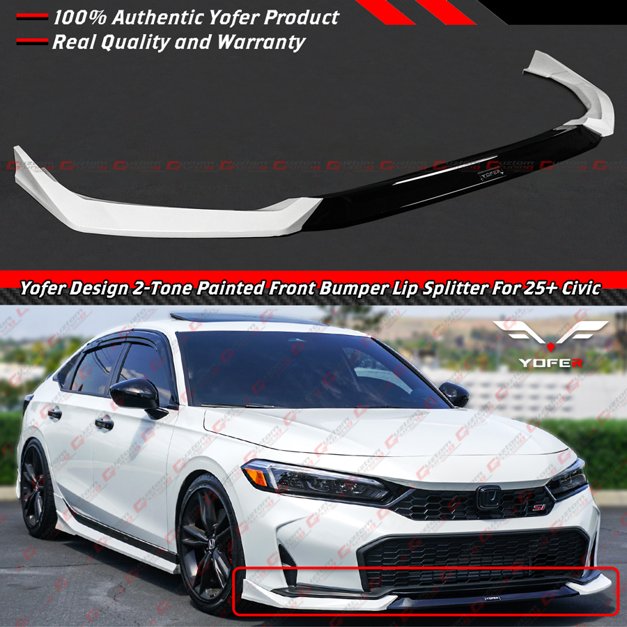 For 2025-26 Honda Civic Yofer Pearl White Black 2 Tone Front