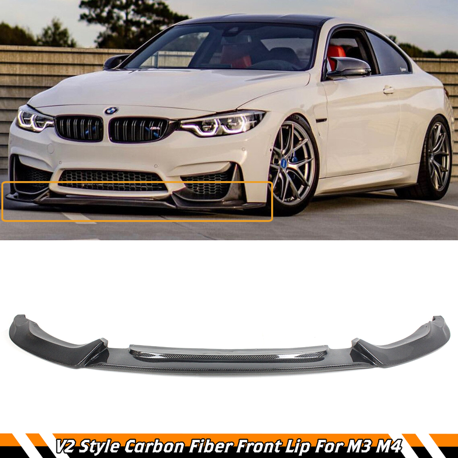 For 15-19 BMW F80 M3 F82 F83 M4 Carbon Fiber V2 Style Front Bumper