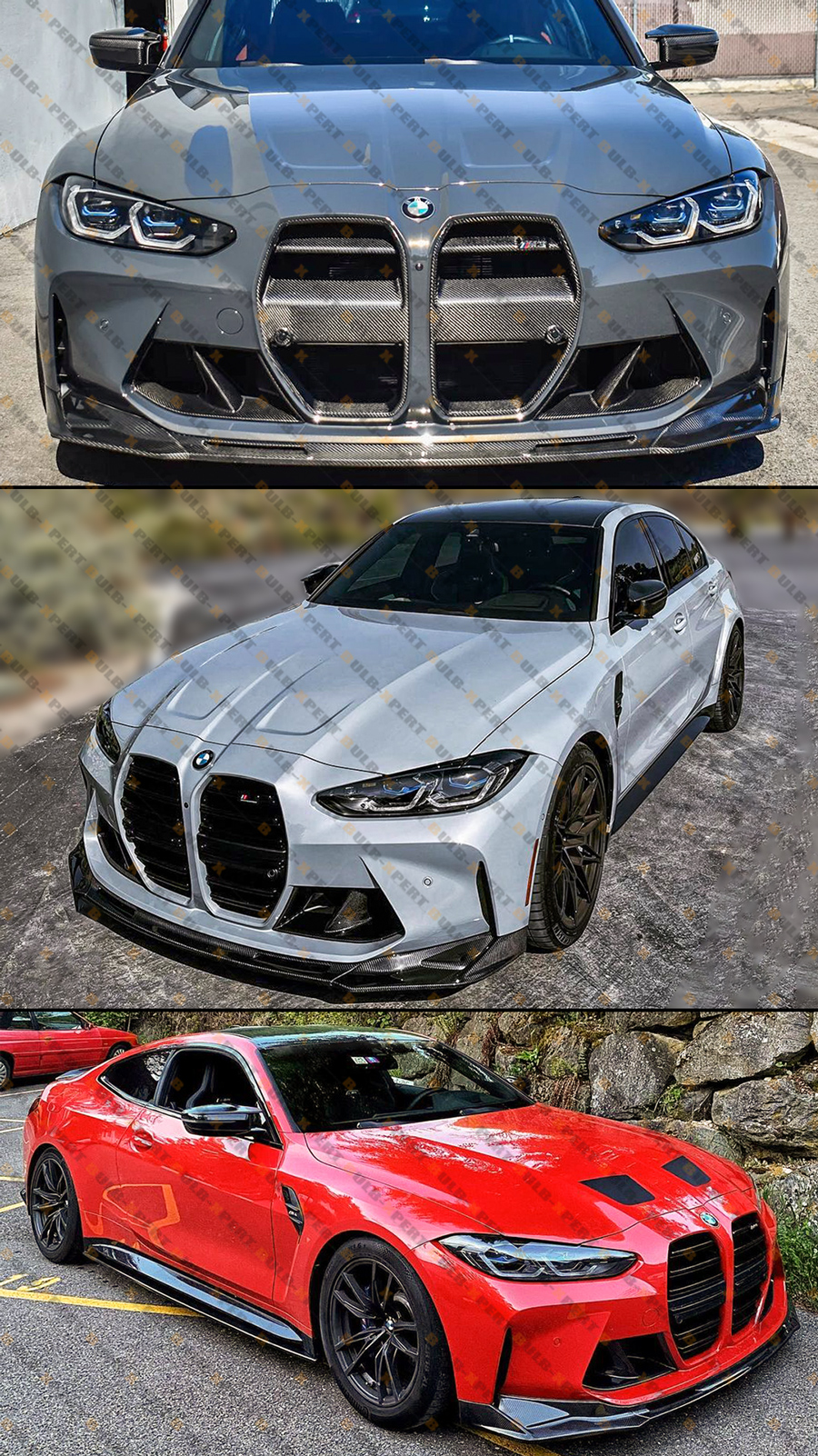 thumbnail image 2 of MAG Gloss Black V-Style Front Bumper Lip Splitter For BMW G80 M3 / G82 G83 M4 2021-2026 2 of 5