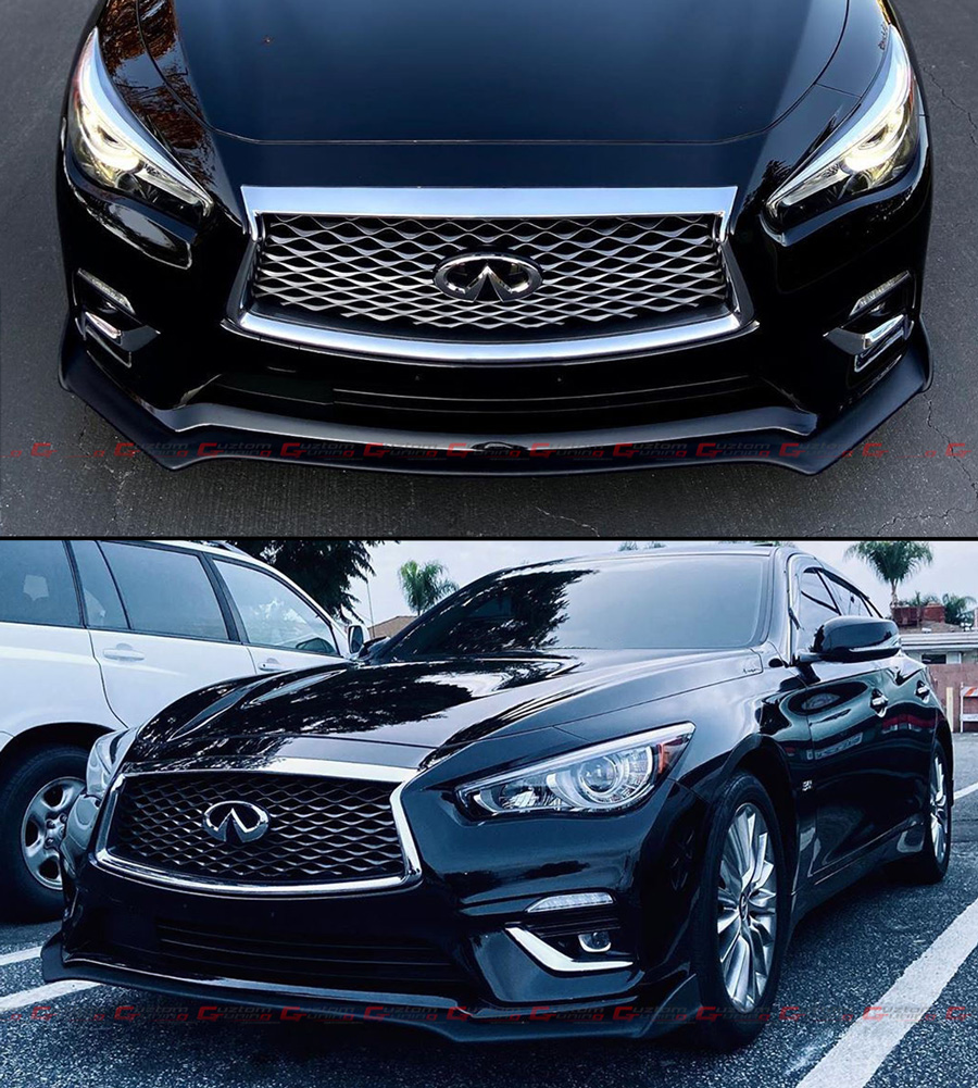 FOR 1821 Infiniti Q50 Base Luxe Winglet Style Front Bumper Lip Spoiler