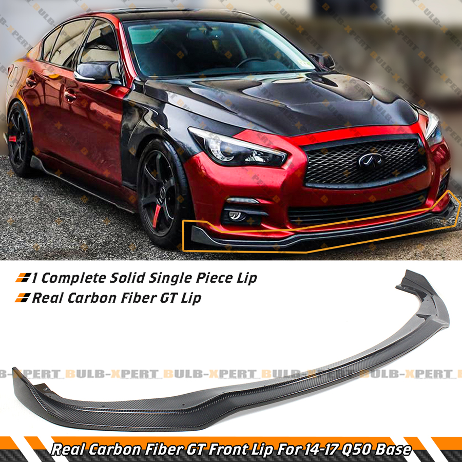 LB Style Partial Carbon Fiber Front Bumper For INFINITI Q50 2013-2017