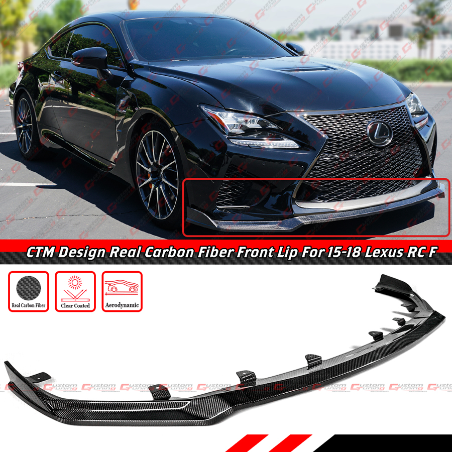For 15-18 Lexus RC F RCF CTM Design Real Carbon Fiber Front Bumper