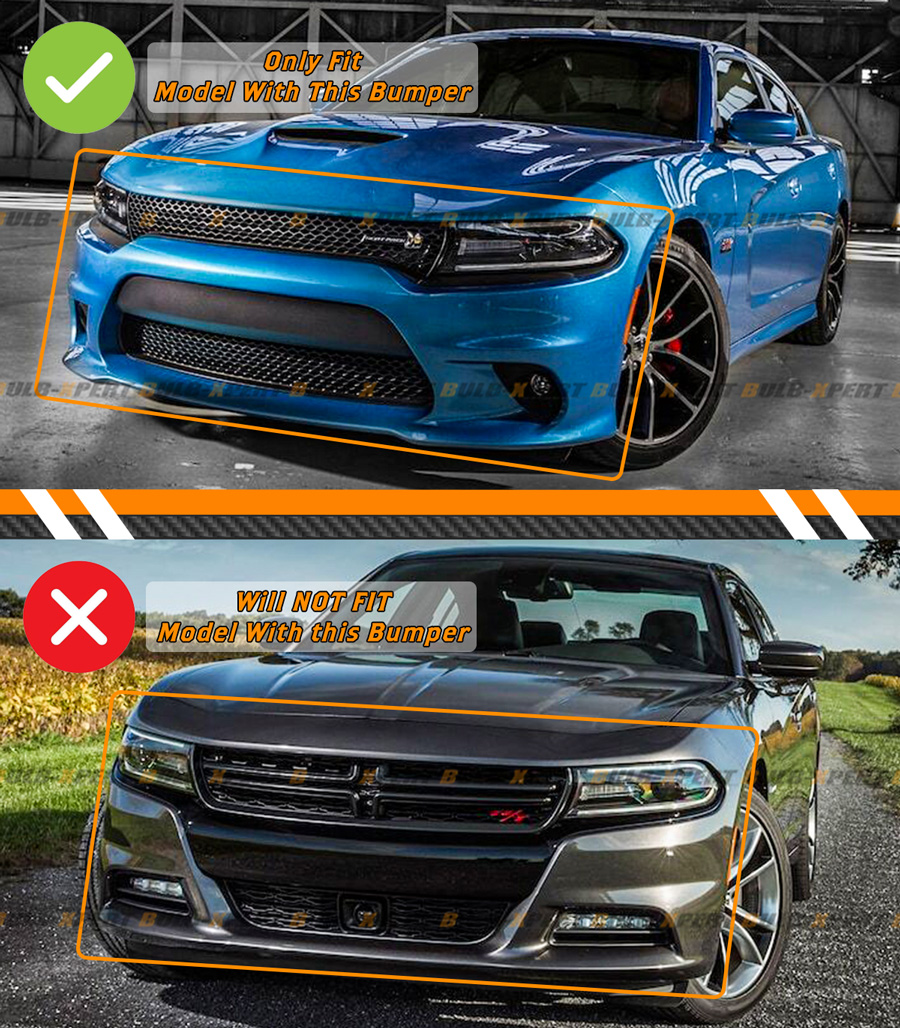 グリルバンパーアセンブリセット 2015-2021 ダッジチャージャー SRT LED ライトアッパー付き Grille Bumper Assembly Set For 2015-2021 Dodge Charge 2015-2021 ダッジチャージャー SRT V2 スタイルフロントバンパーリップ