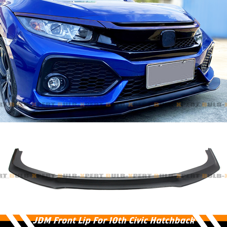 FOR 17-21 CIVIC Si & FK7 HATCHBACK GR STYLE GLOSS BLK FRONT BUMPER LIP ...