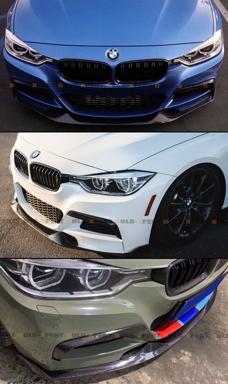 FOR 201218 BMW F30 F31 CARBON FIBER FRONT BUMPER UPPER TRIM AIR VENT