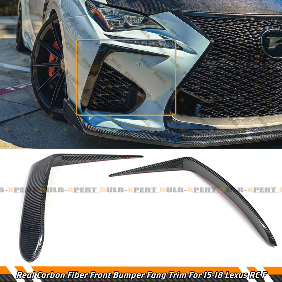 FOR 15-18 LEXUS RC F CARBON FIBER FRONT BUMPER GARNISH AIR VENT