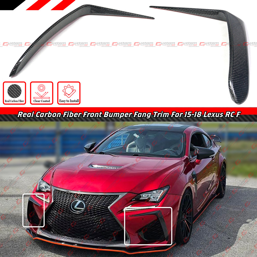 FOR 15-18 LEXUS RC F CARBON FIBER FRONT BUMPER GARNISH AIR VENT