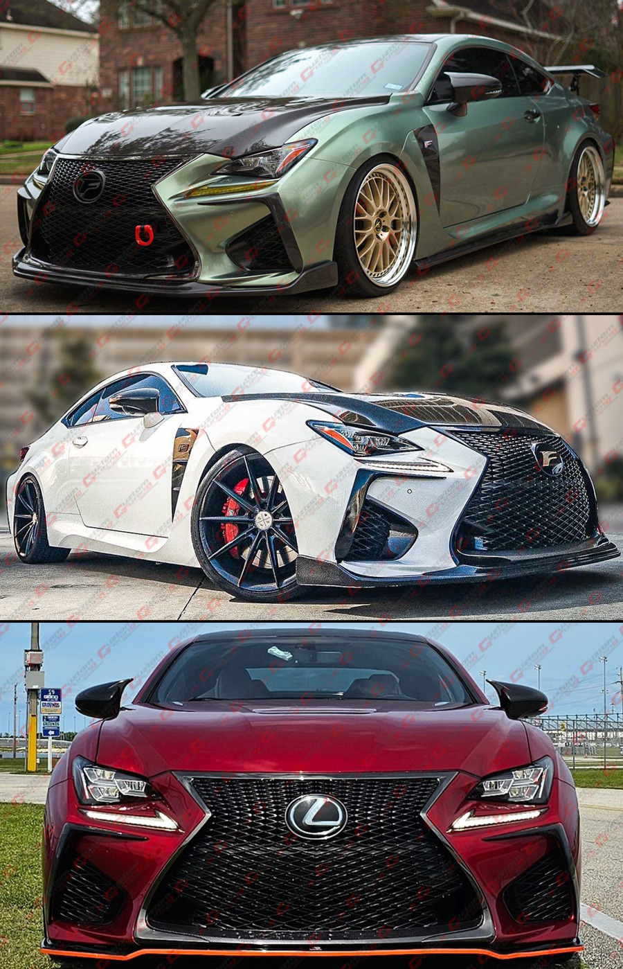 FOR 15-18 LEXUS RC F CARBON FIBER FRONT BUMPER GARNISH AIR VENT