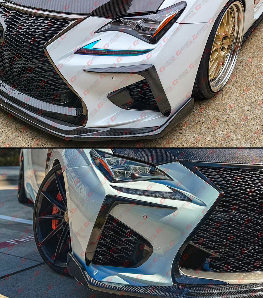 FOR 15-18 LEXUS RC F CARBON FIBER FRONT BUMPER GARNISH AIR VENT