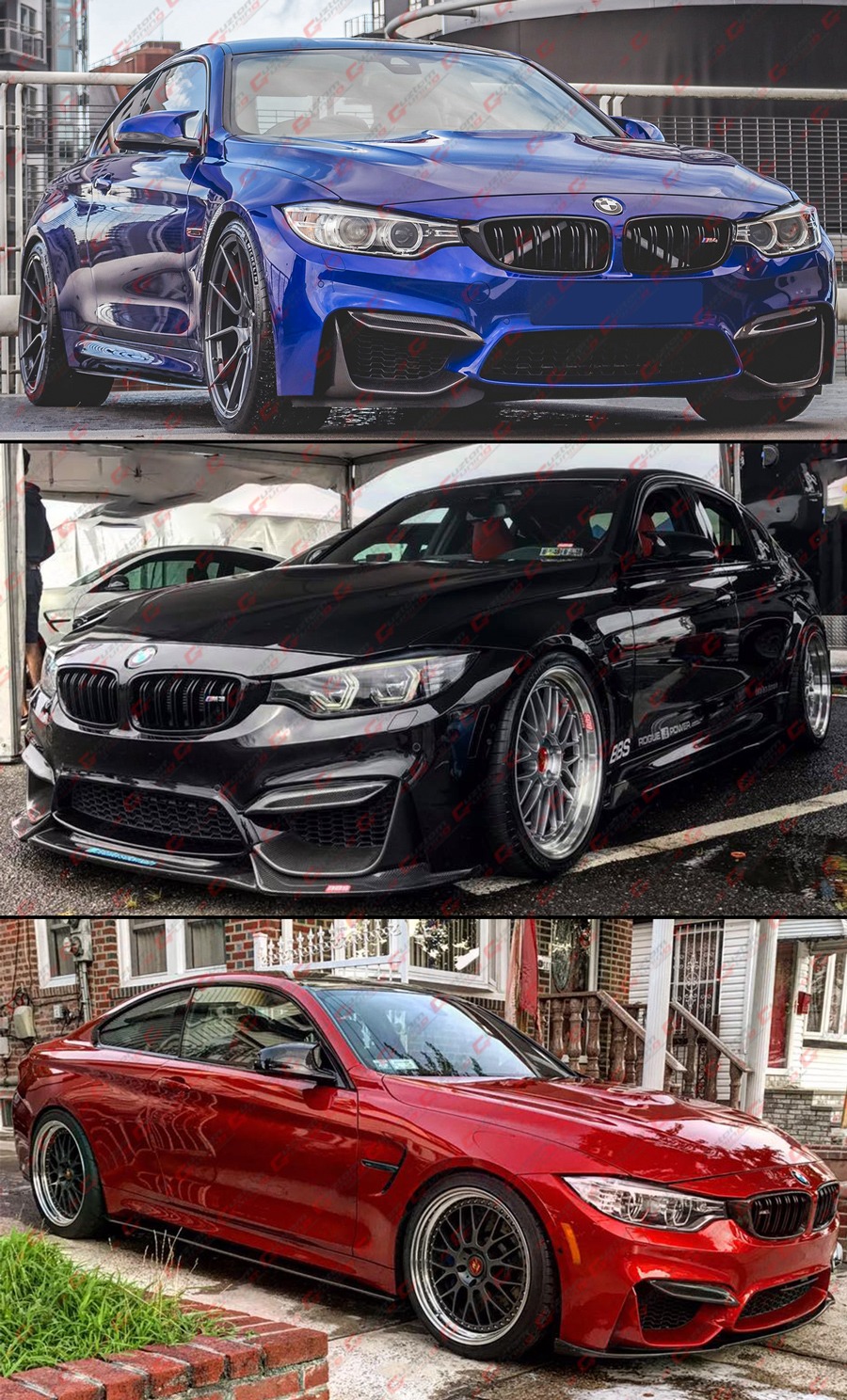 FOR 15-19 BMW F80 M3 F82 F83 M4 V2 DRY CARBON FIBER FRONT BUMPER