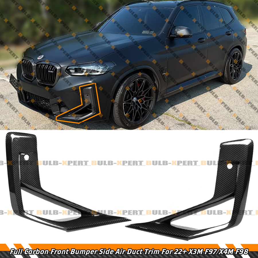 パーツ voffen bmw For 2022-2025 BMW X3M X4M Full Carbon Fiber Front Bumper Side Air