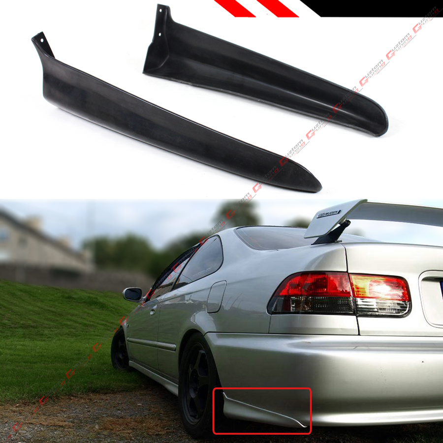 For 99 00 Civic Ek 2dr Coupe Mu Style Rear Bumper Side Aprons Spats Caps Valance Ebay 8265