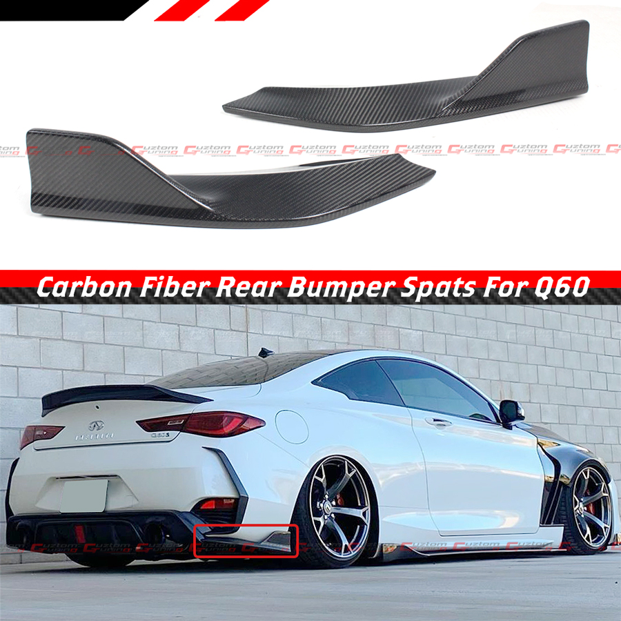 For 2017-2022 Infiniti Q60 Carbon Fiber Rear Bumper Side Corner