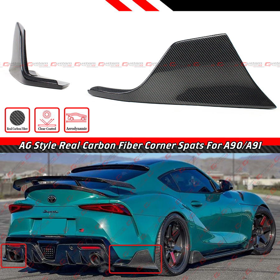 JDM AG Style Rear Bumper Side Corner Aprons Spats For 2020-2023 Toyota GR Supra A90/A91 – Carbon Look