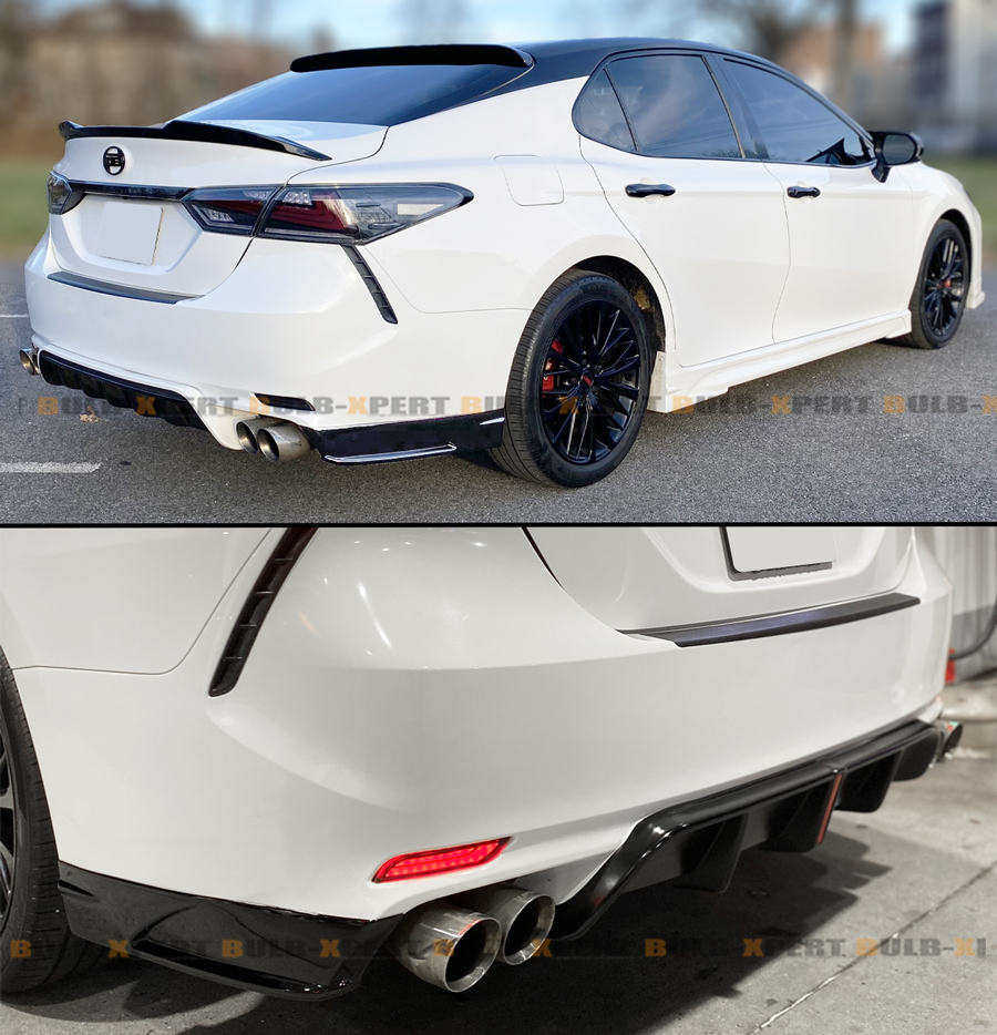 FOR 2018-2020 TOYOTA CAMRY SE XSE V3 GLOSS BLACK REAR BUMPER CORNER ...